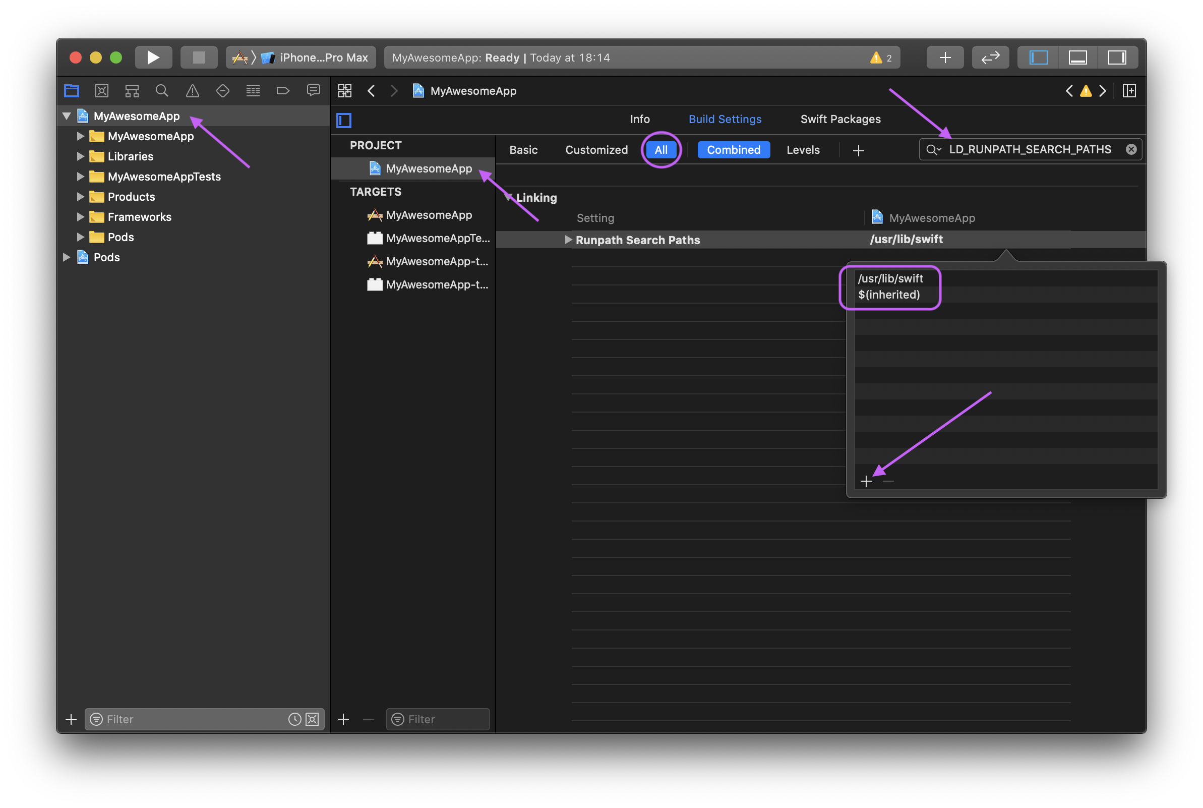 Screenshot showing the places mentioned in the first steps